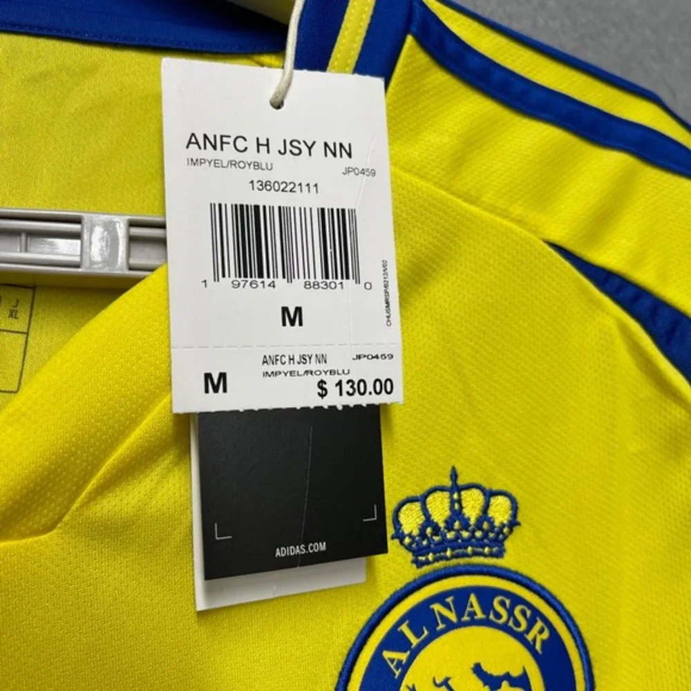 Cristiano Ronaldo Jersey Men Medium Yellow CR7 Al Nassr Home Kit Soccer Football
